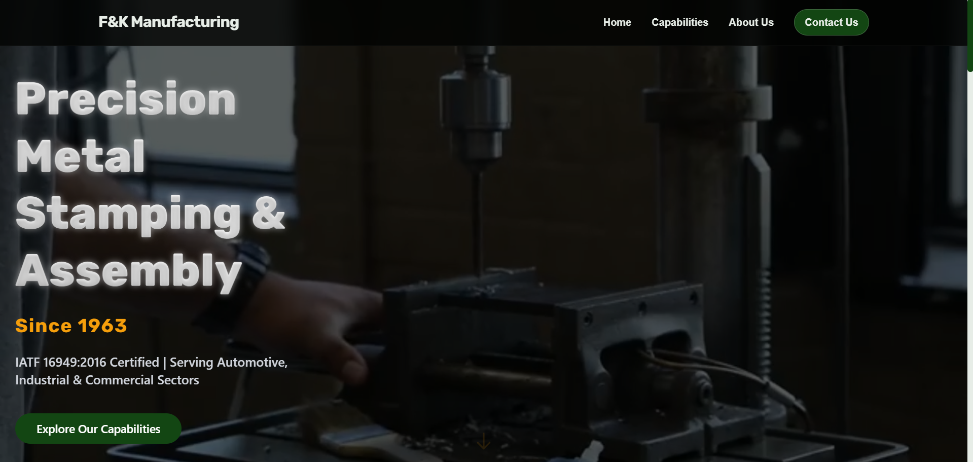 F&K Manufacturing Responsive Website